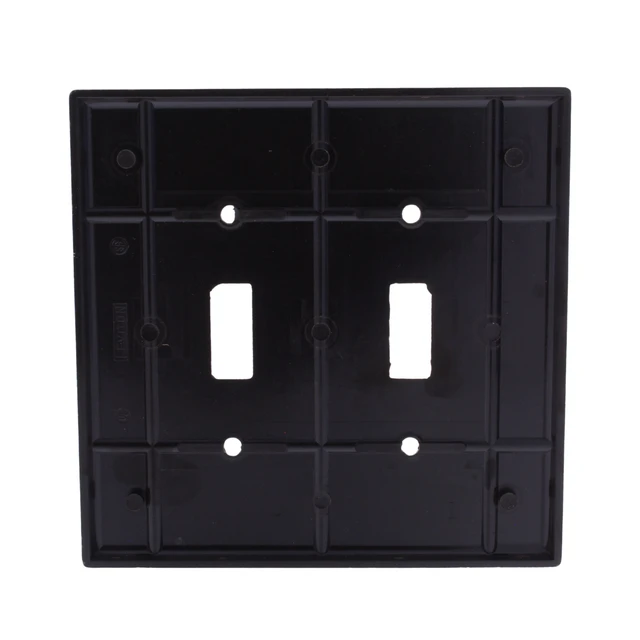 Alt view image 3 of 3 - Leviton 80509 Brown Midway Two Gang Toggle Light Switch Wall Plate