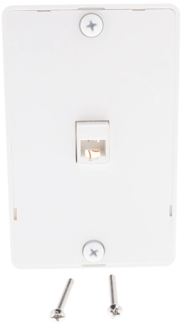Main image of Cooper 3521-4W White Quick Mount Four Wire Telephone Jack and Wall Plate