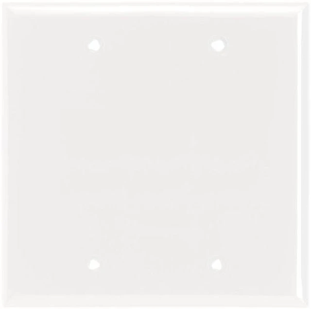 Main image of Cooper 5137W White Unbreakable Two Gang Blank Box Mount Wall Plate