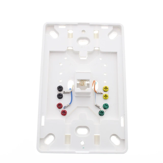 Alt view image 4 of 4 - Cooper 3521-4W White Quick Mount Four Wire Telephone Jack and Wall Plate