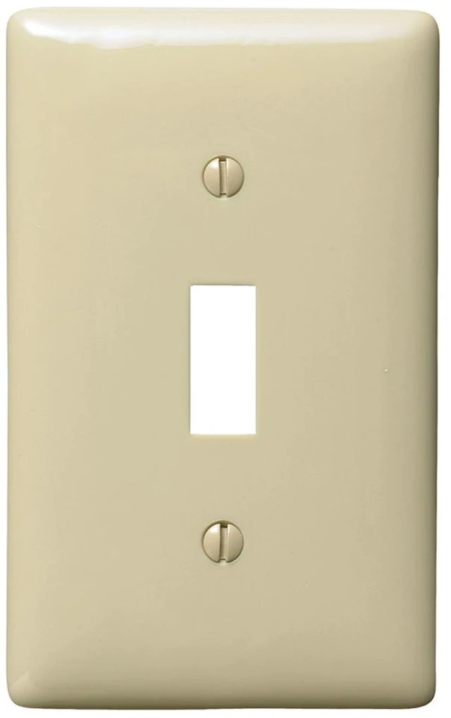 Main image of 25 Hubbell Wiring Ivory NPJ1I 1-Gang Mid-Size Toggle Switch Wallplate Covers