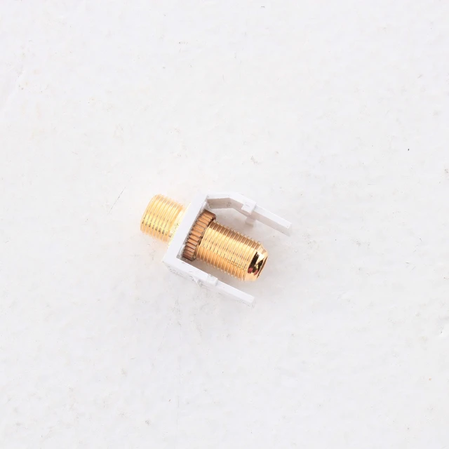 Alt view image 2 of 2 - Leviton R0240831W Gold Plated 'F' Speaker Jacks In White