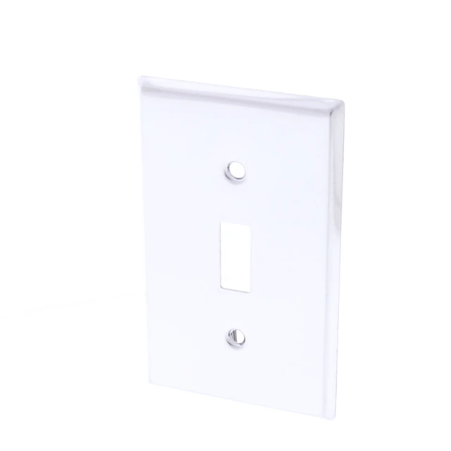 Alt view image 2 of 3 - Leviton Chrome Toggle Switch Wall Plate Cover Switchplate 1901