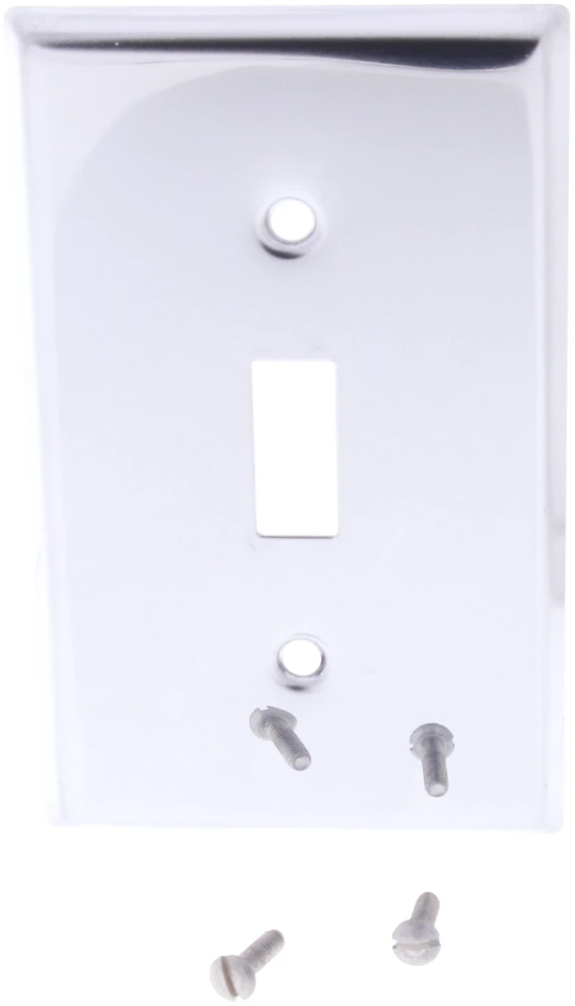 Main image of Leviton Chrome Toggle Switch Wall Plate Cover Switchplate 1901