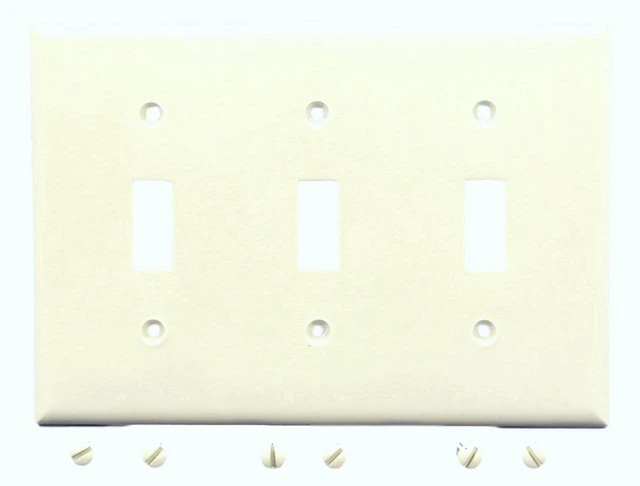 Main image of Cooper Light Almond Unbreakable 3-Gang Switch Cover Wall Plate Nylon Switchplate 5141LA