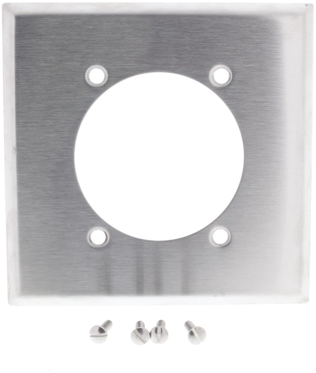 Main image of Cooper 2-Gang Stainless Steel Standard Single Receptacle Stainless Steel Wall Plate 93223