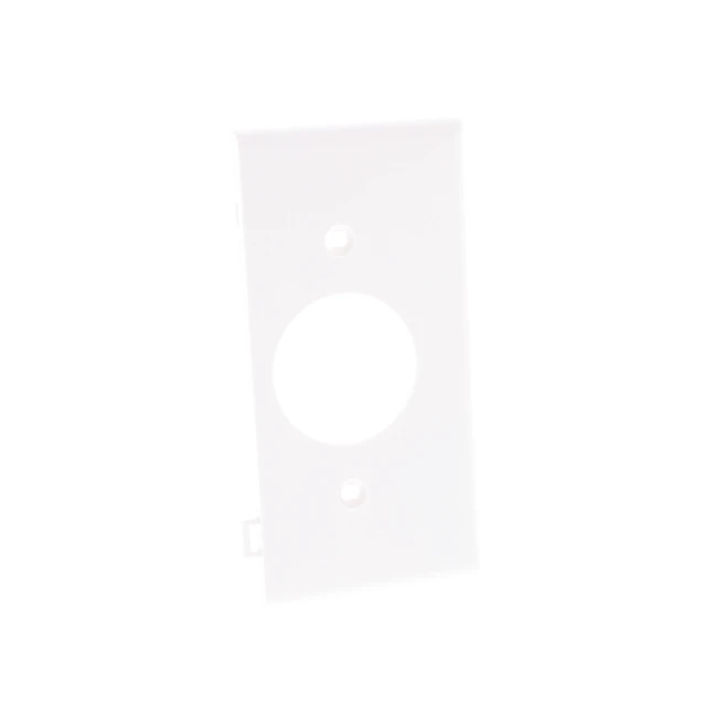 Alt view image 2 of 3 - Leviton 1-Gang Single Outlet Receptacle Sectional Wall Plate, 1.406 Inch Diameter Opening, Unbreakable Thermoplastic Nylon, Device Mount, End Panel, PSE7-W, White