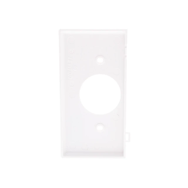 Alt view image 3 of 3 - Leviton 1-Gang Single Outlet Receptacle Sectional Wall Plate, 1.406 Inch Diameter Opening, Unbreakable Thermoplastic Nylon, Device Mount, End Panel, PSE7-W, White
