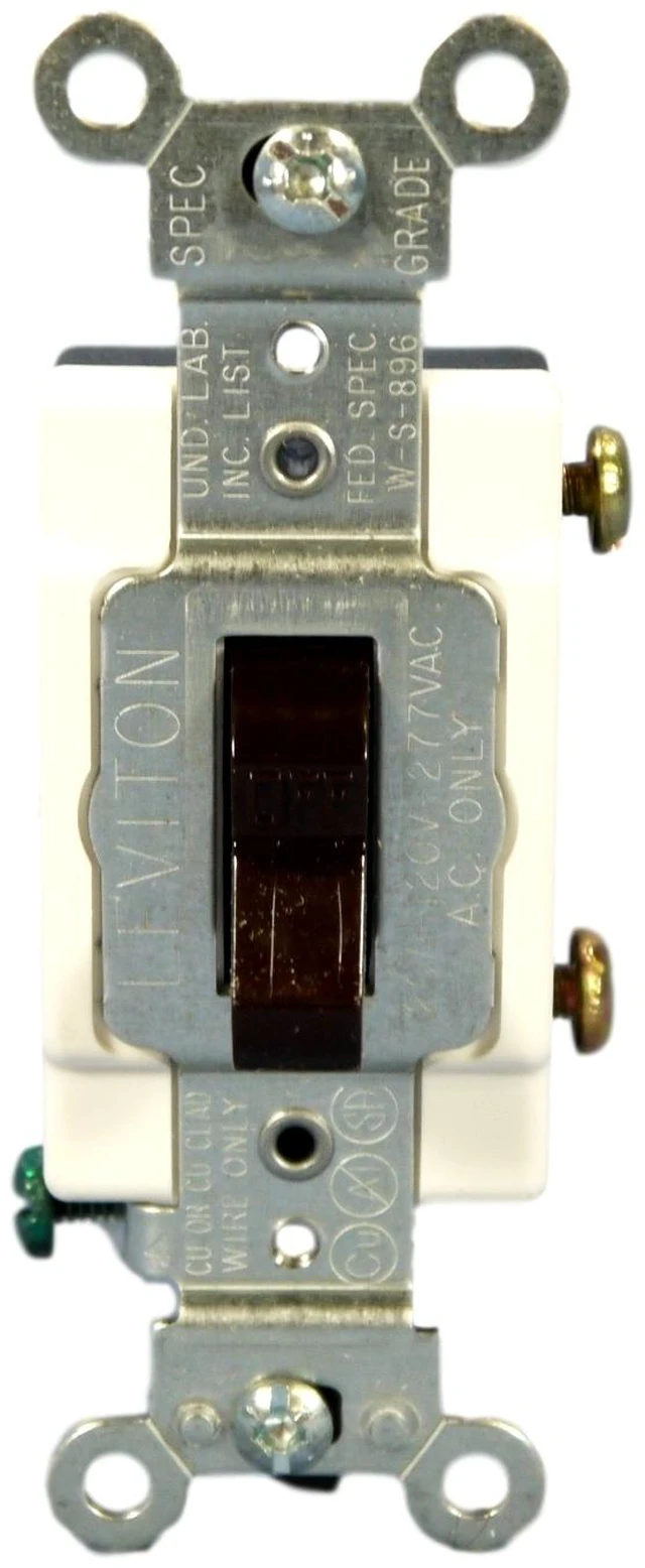 Main image of Leviton CS120-2 Brown Commercial Grade Single Pole Toggle Light Switch 20A