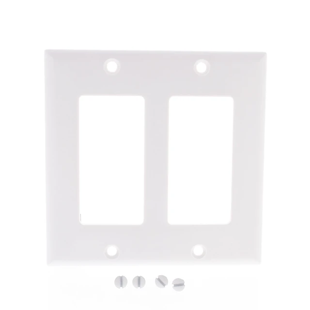 Alt view image 3 of 5 - Cooper 2152W White Two Gang Decorator Wall Plate