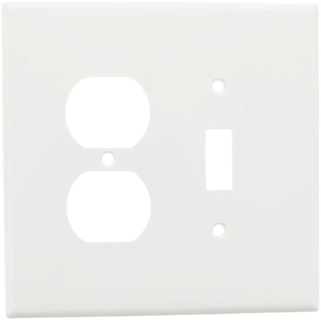 Main image of Leviton 88105 Water Oversize Two Gang Combination Toggle Switch Duplex Receptacle Wall Plate