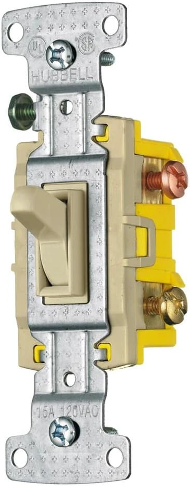 Alt view image 2 of 2 - HUBBELL WIRING RS315I 606147 Series Toggle Switch, 3 Way, 15 Amp, 120V, Ivory