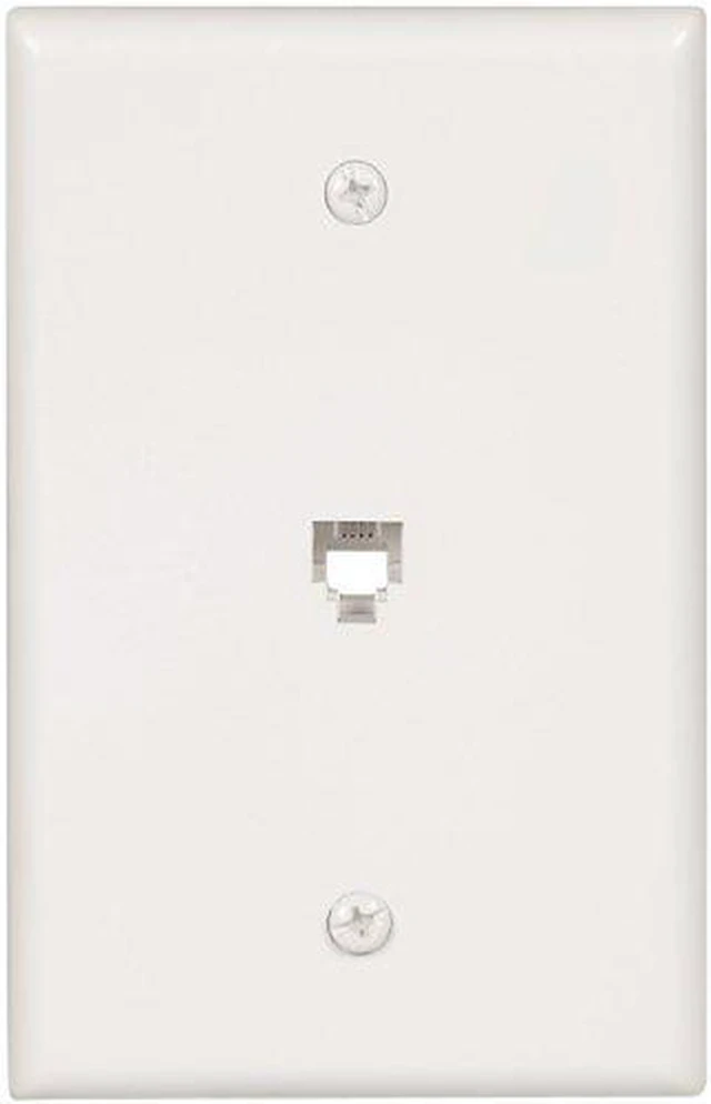 Alt view image 2 of 2 - Cooper Wiring Devices 3533-4W Mid Size Flush Mount Wallplate with Phone Jack 4-C