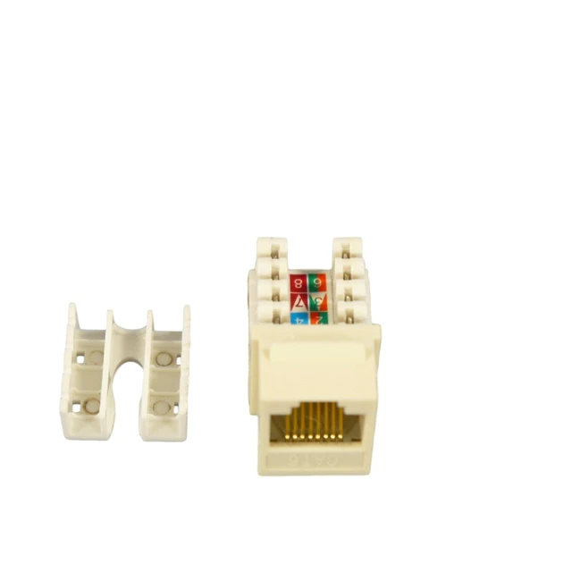 Alt view image 2 of 2 - Cooper Wiring Devices 5546-6A Cat 6 RJ45 Modular Data Jack Insert, Almond
