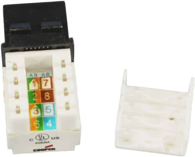 Main image of Cooper Wiring Devices 5547-5EBK Cat 5e RJ45 Modular Data Jack, Black