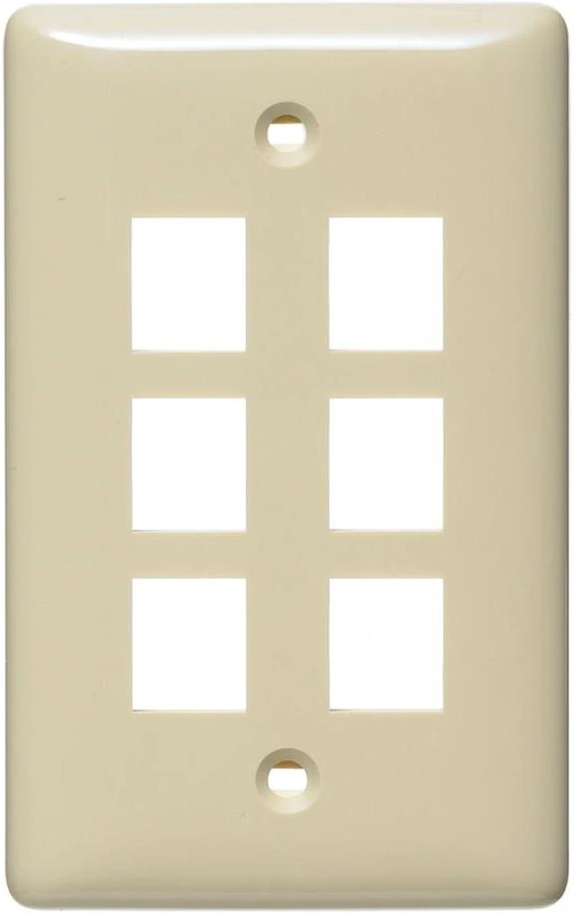Main image of Hubbell netSELECT 6 Sockets Single Gang Faceplate