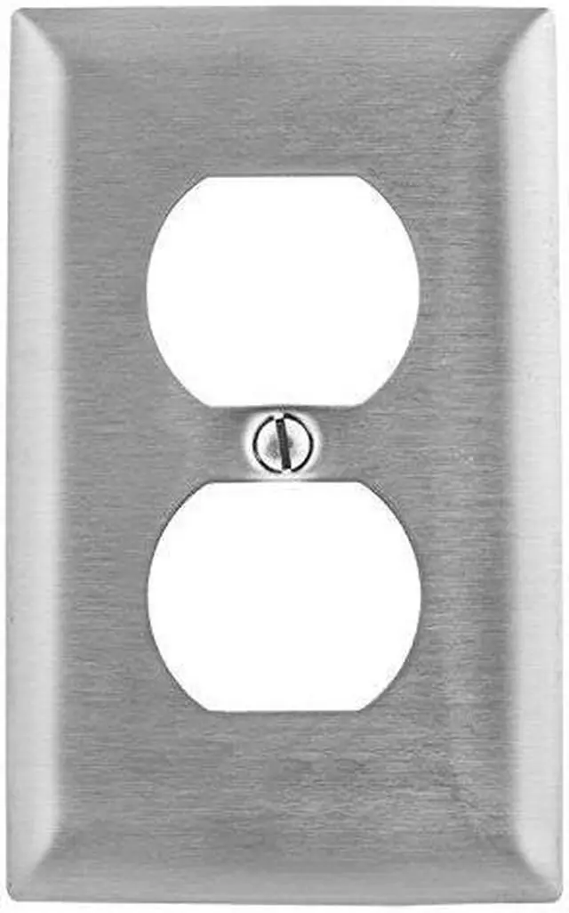 Alt view image 9 of 12 - HUBBELL WIRING DEVICE-KELLEMS SS8 Duplex Receptacle Wall Plate, Vertical,