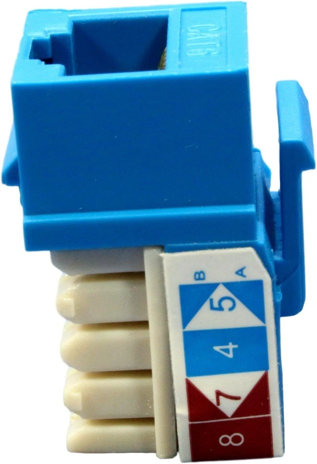 Alt view image 2 of 3 - Cooper 5546-6BL Blue Category 6 Modular Snap-In Data Jack Insert
