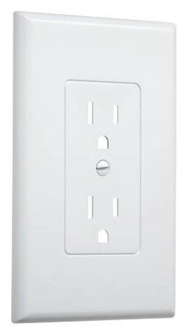 Main image of Taymac Decorator Wall Plate For Grounded Duplex Receptacle, White 2500W