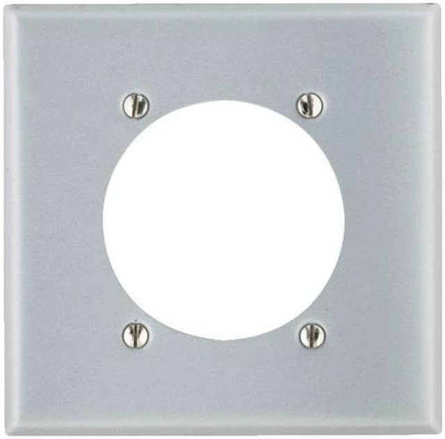 Alt view image 2 of 6 - Leviton 4934 2-Gang Flush Mount 2.15 Inch Dia. Device Receptacle Wallplate, Standard Size, Steel, Device Mount, Aluminum