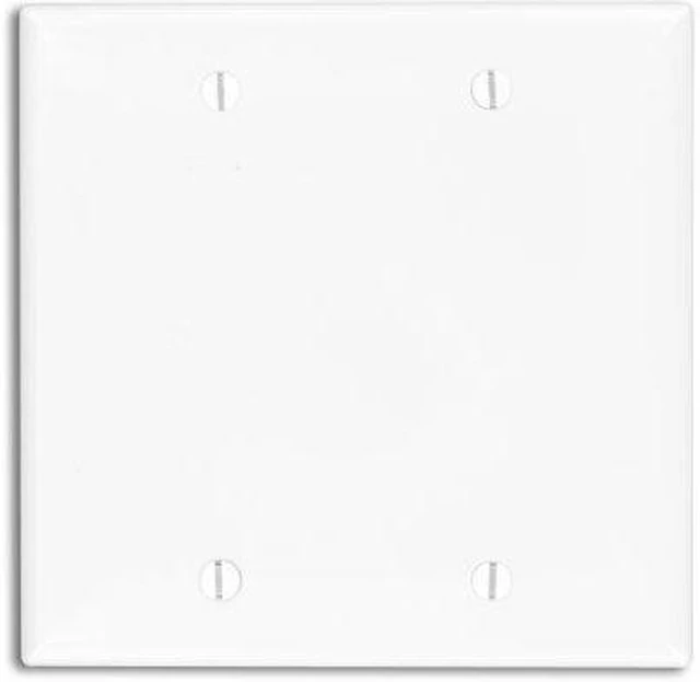 Alt view image 2 of 3 - Leviton 80725-W 2-Gang No Device Blank Wallplate, Box Mounted, White