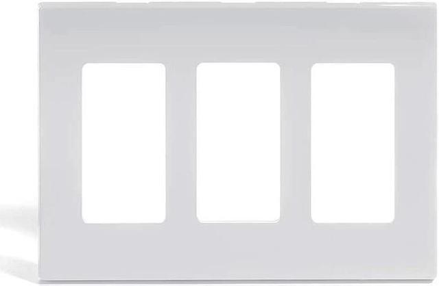 Alt view image 3 of 4 - Leviton 80311-SW Screwless Decora Wallplate, 3-Gang, Polycarbonate, White