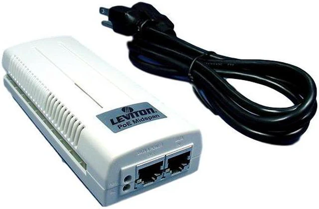 Main image of Leviton White Power Over Ethernet Midspan 1 Port Managed Panel PoE 100-M3001-1UB