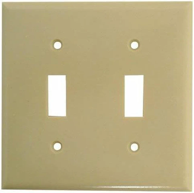 Main image of Cooper 2139V Ivory Two Gang Toggle Light Switch Wall Plate