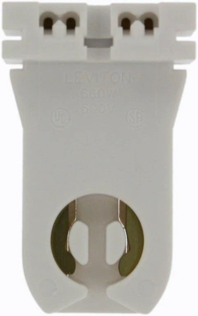 Main image of Leviton 13355 Medium Base, Bi-Pin, Fluorescent Lampholder, White