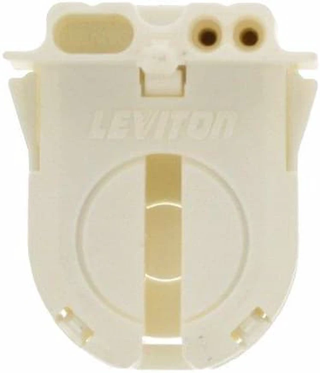 Main image of Leviton 23652-WP Medium Bi-Pin T8 Dedicated Shunted Snap-In Slide-On Fluorescent Lampholder
