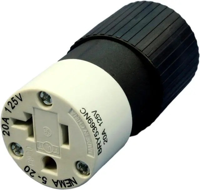 Alt view image 3 of 3 - BRYANT BRY5369NC Straight Blade Connector, 5-20R, 20 A, 125V AC, 2 Pole, 3