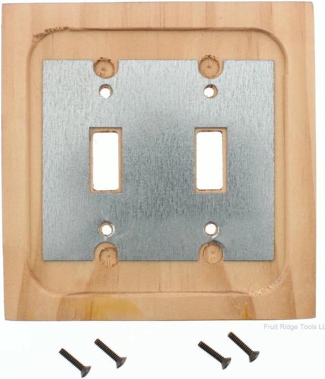 Alt view image 2 of 7 - Leviton Cherry Wood Finish 2-Gang Toggle Switch Cover Wallplate 89209-CHR