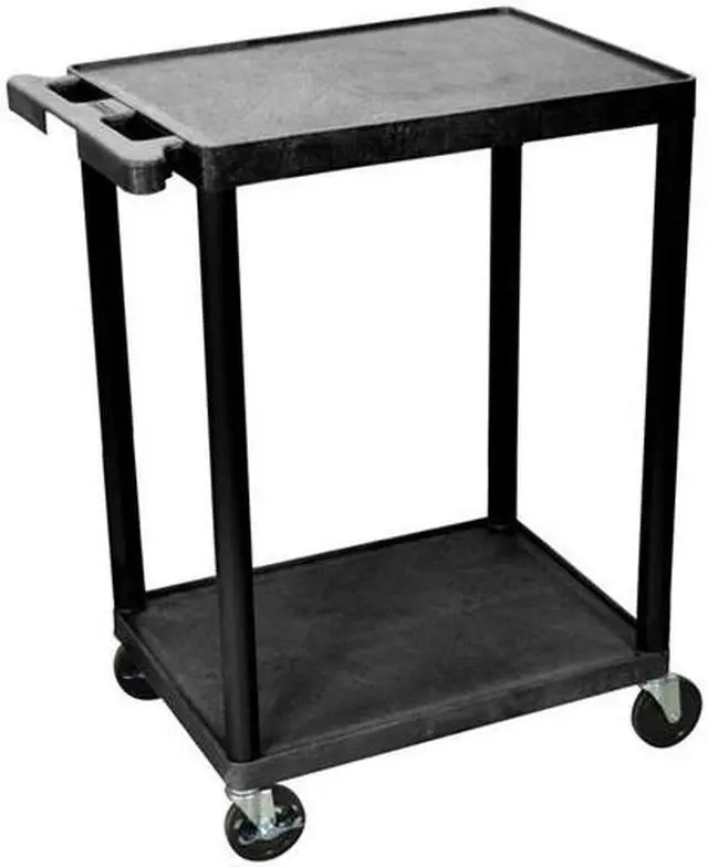 Alt view image 3 of 8 - Luxor HE32-B 2 Shelves Multipurpose Storage Plastic Utility Cart - Black