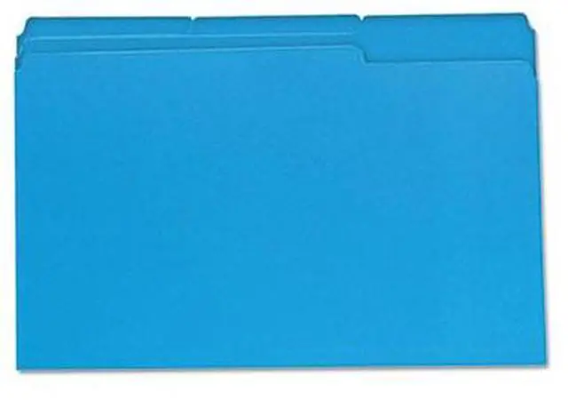 Main image of Colored File Folders 1/3 Cut OnePly Top Tab Legal Blue 100/Box - OEM