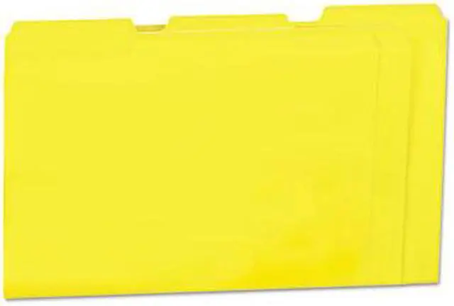 Main image of Colored File Folders 1/3 Cut OnePly Top Tab Letter Yellow 100/Box - OEM