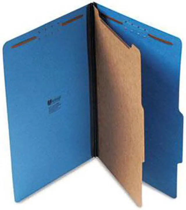 Main image of Pressboard Classification Folders Legal FourSection Cobalt Blue 10/Box - OEM
