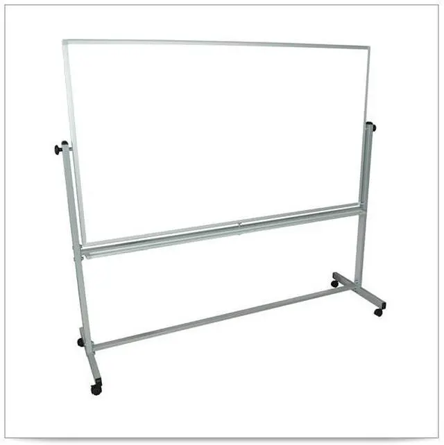 Alt view image 2 of 15 - Luxor Mobile 72"W x 40"H Dry Erase Double-Sided Magnetic Whiteboard with Aluminum Frame and Stand