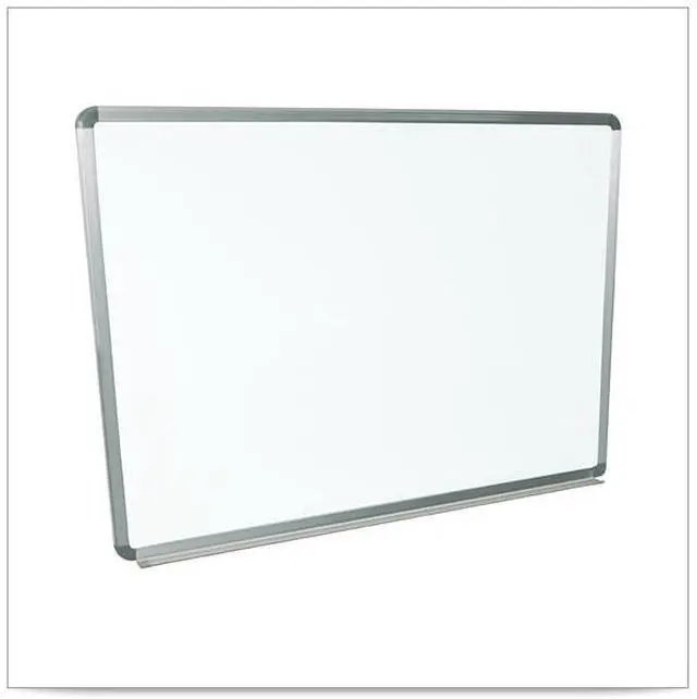 Alt view image 4 of 14 - Luxor WB4836W Wall-Mounted Magnetic Whiteboard - 48" x 36" - White Surface, Silver Aluminum Frame