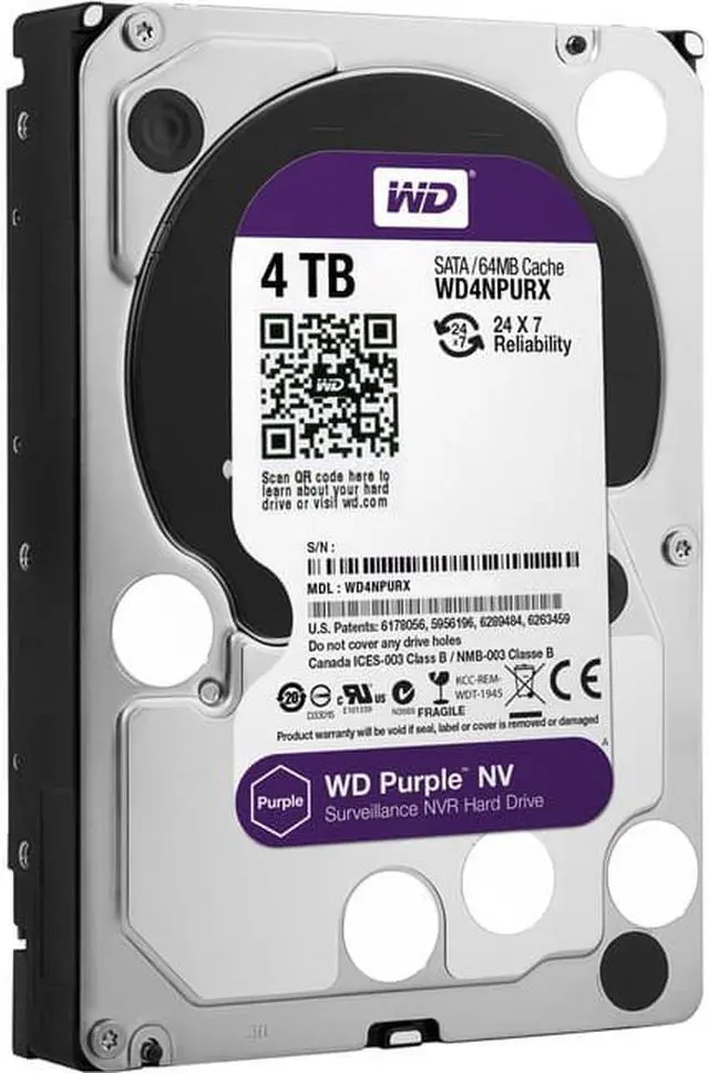 Main image of WD WD4NPURX Purple WD4NPURX 4 TB Hard Drive - 3.5" Internal - SATA (SATA/600)