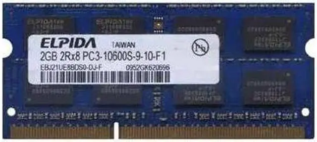 Main image of ELPIDAElpida Ebj21Ue8Bds0-Dj-F Elpida 2Gb (2X1Gb) 1333Mhz Pc310600 240Pin Cl9 Ddr3 Sodimm Notebook Memory