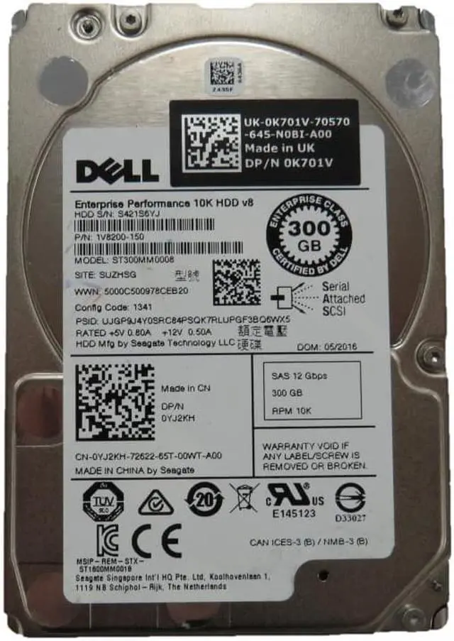 Alt view image 2 of 4 - YJ2KH 300GB 10000RPM SAS 2.5Inch Dell Hard Drive