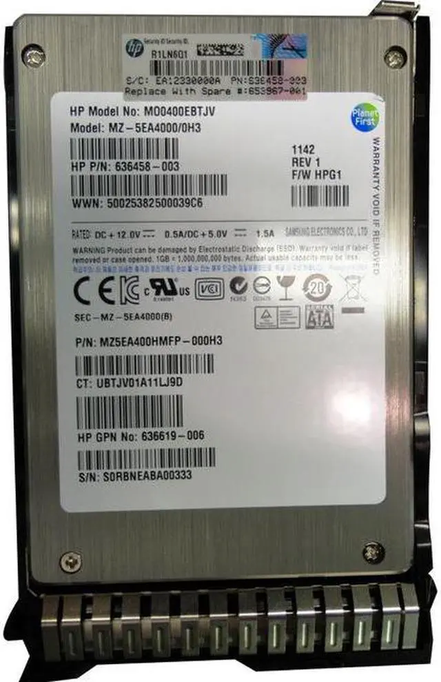 Alt view image 3 of 4 - 653967-001 HEWLETT-PACKARD 400GB 2.5INCH SATA 3GBPS SOLID STATE DRIVE