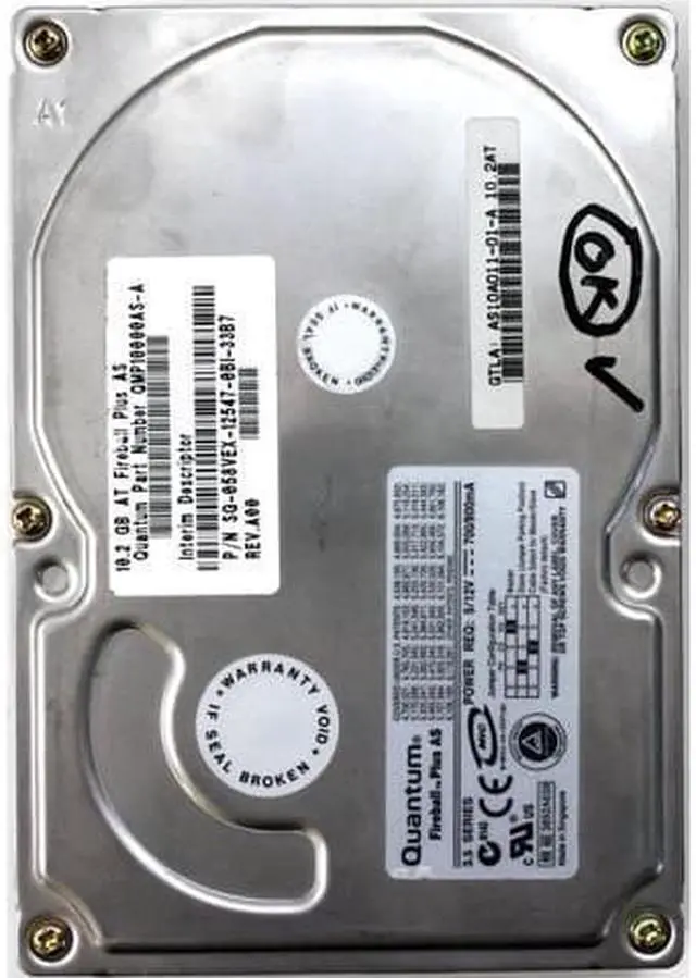 Alt view image 2 of 3 - 10.2GB AT FIREBALL PLUS AS QMP10000AS-A, AS10A011, 058VEX