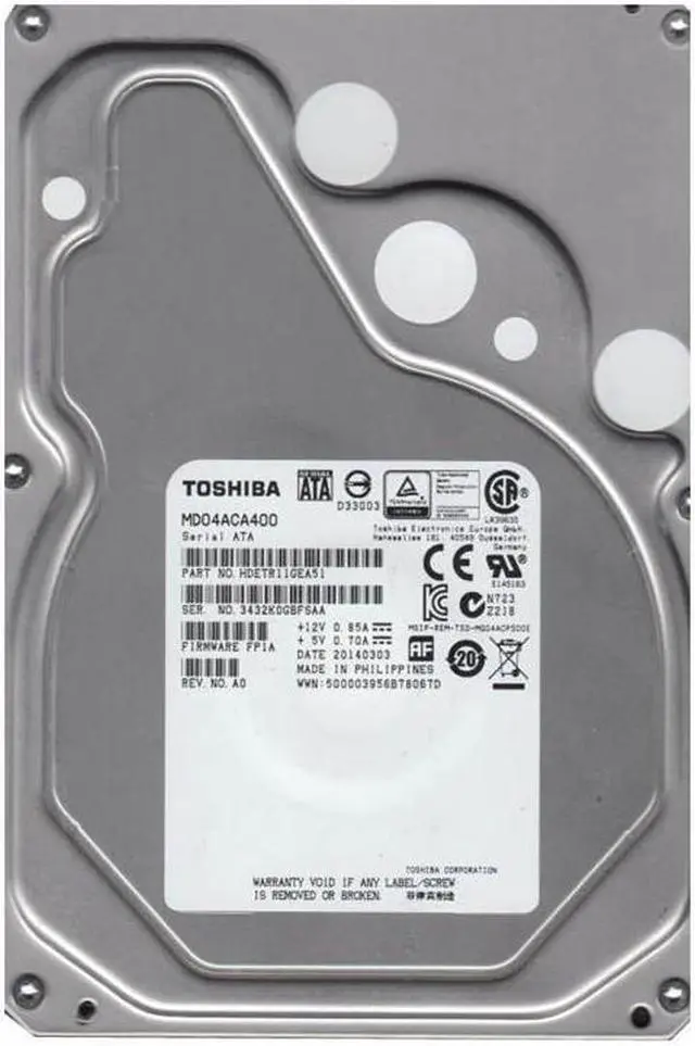 Alt view image 6 of 13 - TOSHIBA MD04ACA400 4TB 7200 RPM 128MB Cache SATA 6.0Gb/s 3.5" Internal Hard Drive