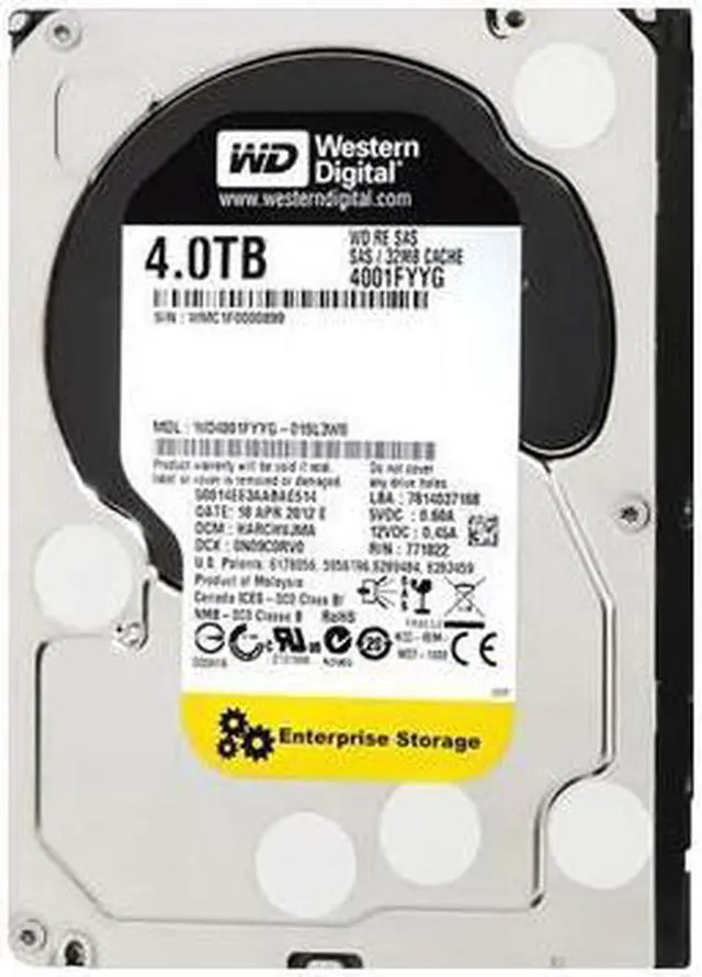 Alt view image 2 of 8 - WD WD4001FYYG RE WD4001FYYG 4 TB Hard Drive - 3.5" Internal - SAS (6Gb/s SAS)