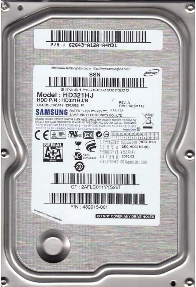 Alt view image 4 of 5 - SAMSUNG Hd321Hj F1Dt 320Gb 7200Rpm 8Mb Buffer 3.5Inch Sataii Hard Disk Drive For Desktop