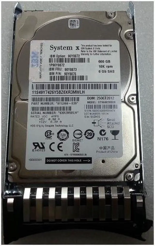 Alt view image 2 of 7 - IBM 90Y8873 - 600GB 2.5" SAS 10K 6Gb/s HS Hard Drive