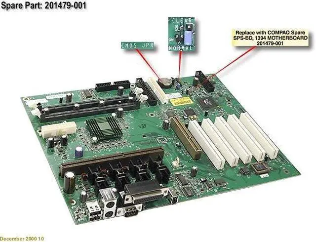 Alt view image 2 of 2 - Hp 201479-001 System Board With 1394
