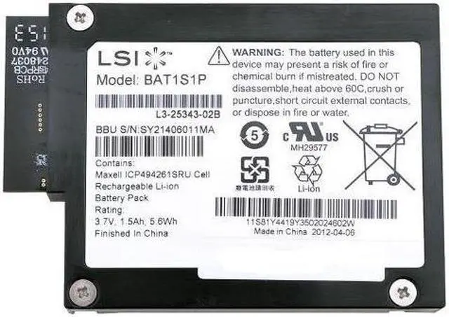 Main image of Ibm 81Y4451 Ibm Liion Raid Controller Battery For Serveraid M5000