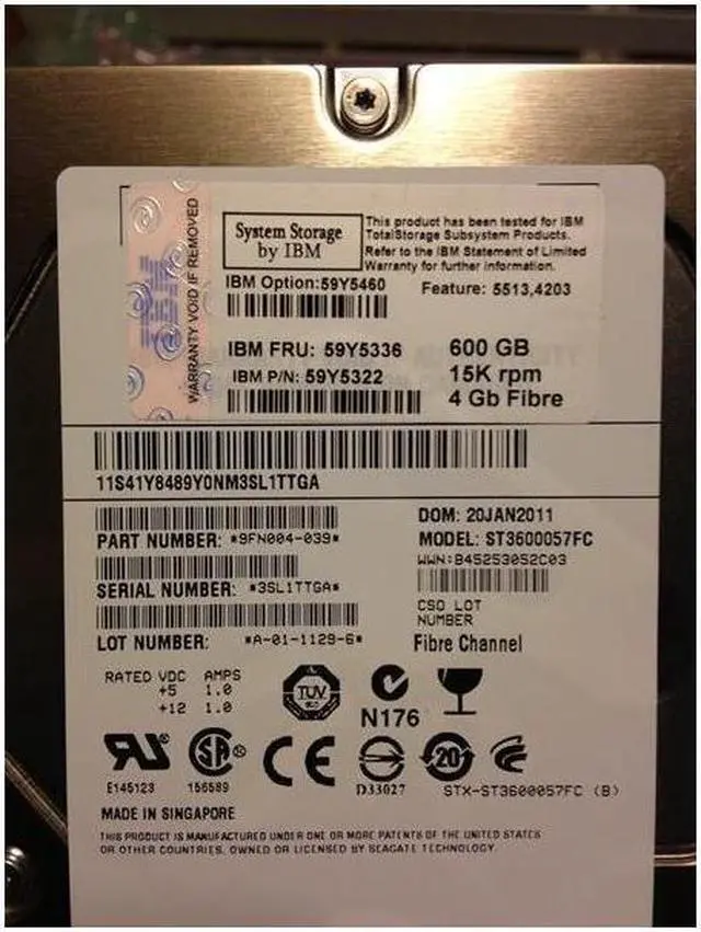 Alt view image 3 of 4 - IBM 59Y5460 59Y5460 600 GB SAN Hard Drive - Internal - Fibre Channel